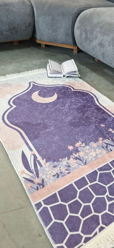 قیمت مناسب فرشینه جانمازفرشینه آفتاب کدN115مخمل شانل ترک استپدار