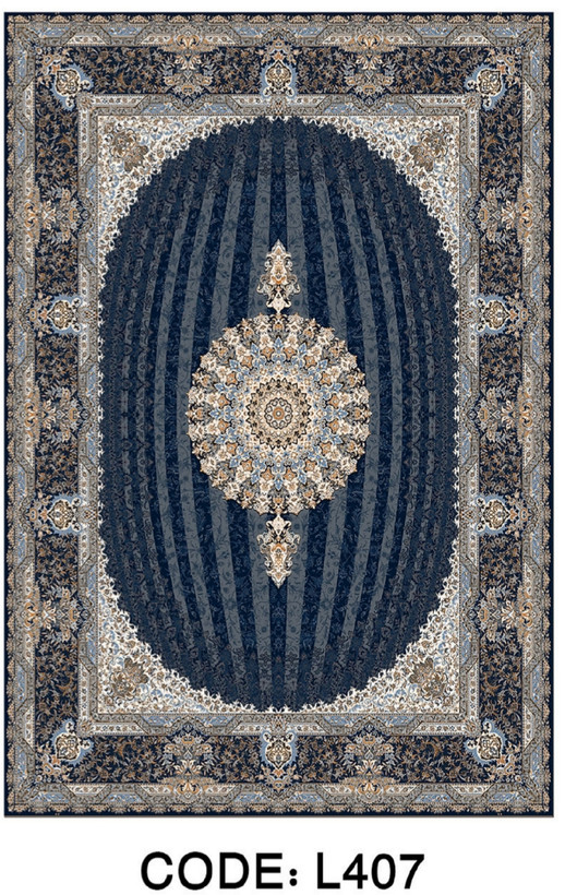 خرید ارزان فرشینه طرح کمند فرشینه آفتاب کد L407مخمل شانل ترک استپدار