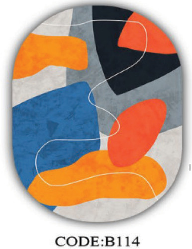 خرید ارزان فرشینه بیضی مینیمال فرشینه آفتاب کدB114مخمل شانل ترک استپدار