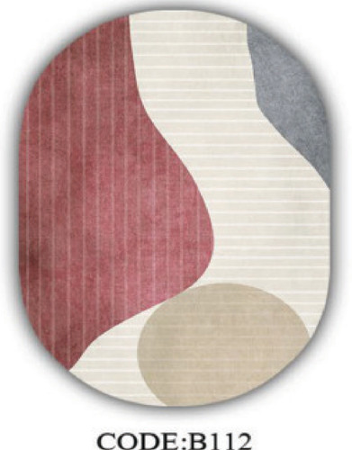 خرید ارزان فرشینه بیضی مینیمال فرشینه آفتاب کدB112مخمل شانل ترک استپدار