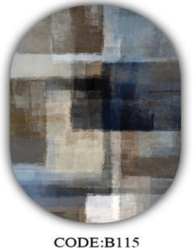 خرید ارزان فرشینه بیضی مینیمال فرشینه آفتاب کدB115مخمل شانل ترک استپدار