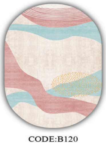 خرید ارزان فرشینه بیضی مینیمال فرشینه آفتاب کدB120مخمل شانل ترک استپدار