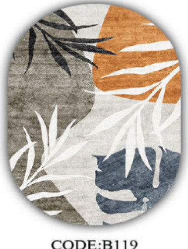 خرید ارزان فرشینه بیضی مینیمال فرشینه آفتاب کدB119مخمل شانل ترک استپدار