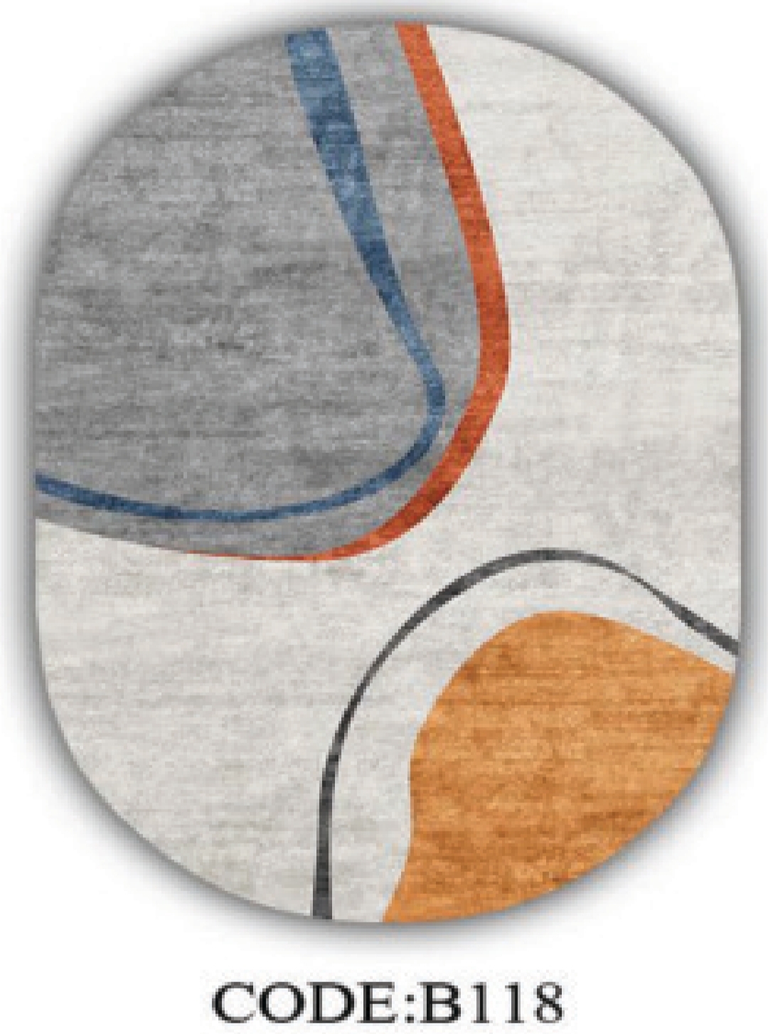 خرید ارزان فرشینه بیضی مینیمال فرشینه آفتاب کدB118مخمل شانل ترک استپدار