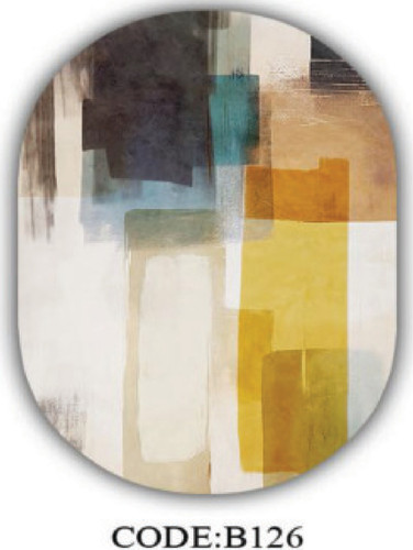 خرید ارزان فرشینه بیضی مینیمال فرشینه آفتاب کدB126مخمل شانل ترک استپدار