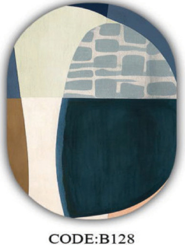 خرید ارزان فرشینه بیضی مینیمال فرشینه آفتاب کدB128مخمل شانل ترک استپدار