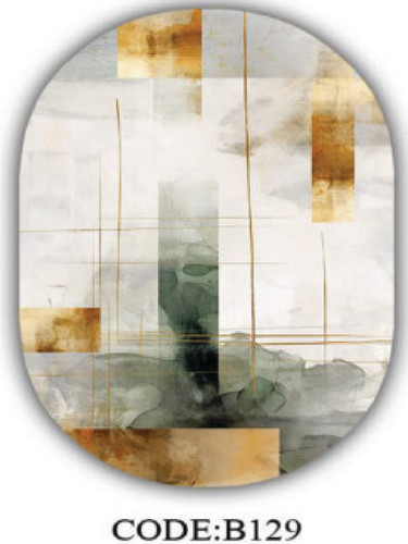 خرید ارزان فرشینه بیضی مینیمال فرشینه آفتاب کدB129مخمل شانل ترک استپدار