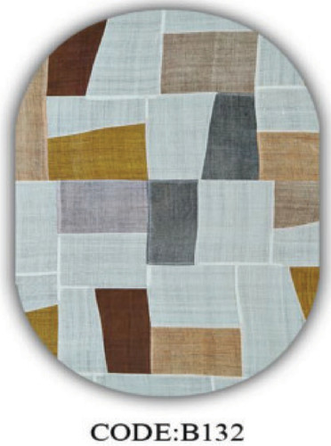 خرید ارزان فرشینه بیضی مینیمال فرشینه آفتاب کدB132مخمل شانل ترک استپدار