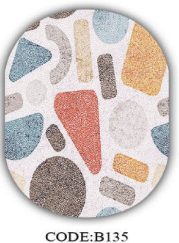 خرید ارزان فرشینه بیضی مینیمال فرشینه آفتاب کدB135مخمل شانل ترک استپدار