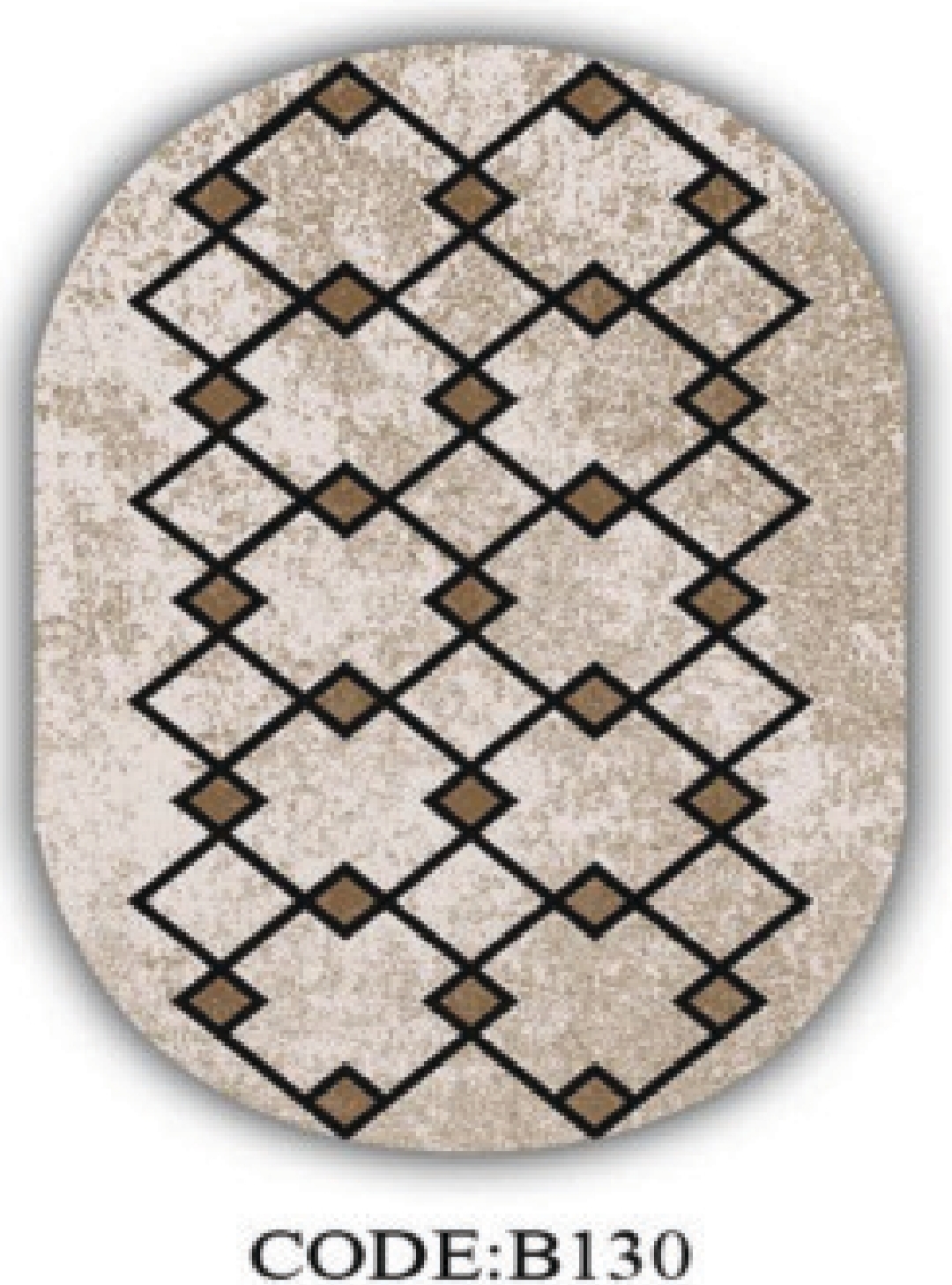 خرید ارزان فرشینه بیضی مینیمال فرشینه آفتاب کدB130مخمل شانل ترک استپدار