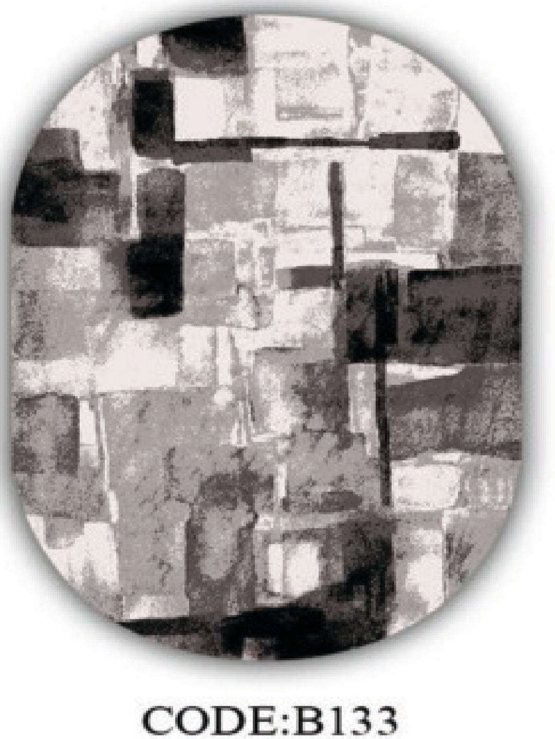 خرید ارزان فرشینه بیضی مینیمال فرشینه آفتاب کدB133مخمل شانل ترک استپدار