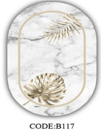 خرید ارزان فرشینه بیضی مینیمال فرشینه آفتاب کدB117مخمل شانل ترک استپدار