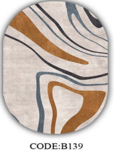 خرید ارزان فرشینه بیضی مینیمال فرشینه آفتاب کدB139مخمل شانل ترک استپدار