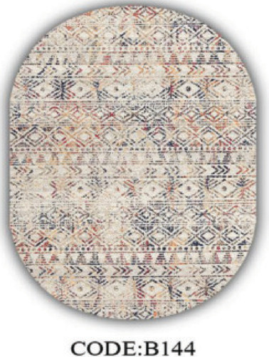 خرید ارزان فرشینه بیضی مینیمال فرشینه آفتاب کدB144مخمل شانل ترک استپدار