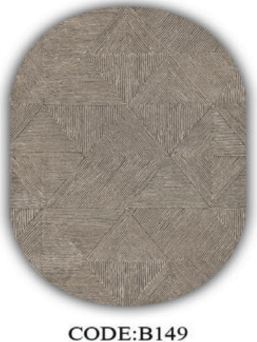 خرید ارزان فرشینه بیضی مینیمال فرشینه آفتاب کدB149مخمل شانل ترک استپدار