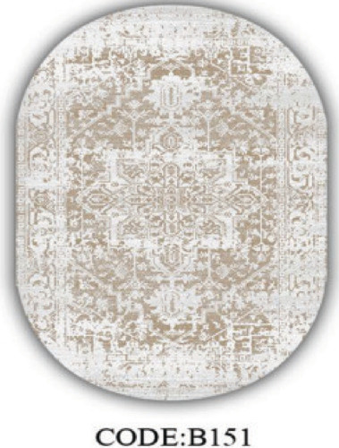 خرید ارزان فرشینه بیضی مینیمال فرشینه آفتاب کدB151مخمل شانل ترک استپدار