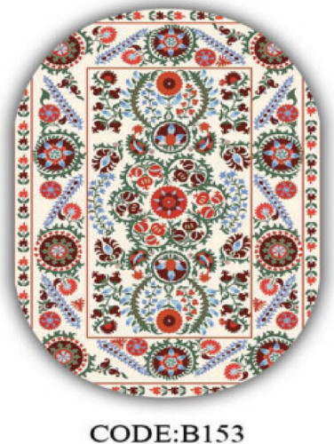 فرشینه بیضی فرشینه آفتاب کدB153مخمل شانل ترک استپدار