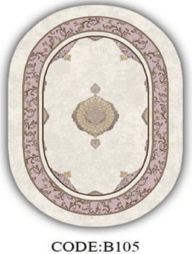 خرید ارزان فرشینه بیضی فرشینه آفتاب کدB105مخمل شانل ترک استپدار