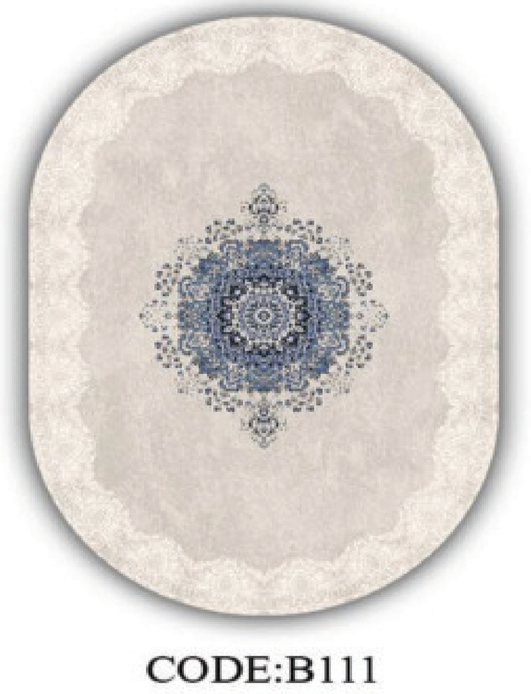 خرید ارزان فرشینه بیضی فرشینه آفتاب کدB111مخمل شانل ترک استپدار