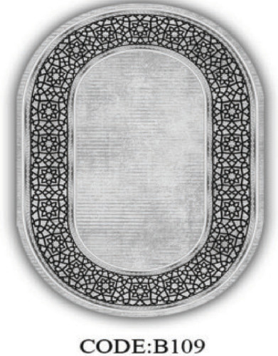 خرید ارزان فرشینه بیضی فرشینه آفتاب کدB109مخمل شانل ترک استپدار