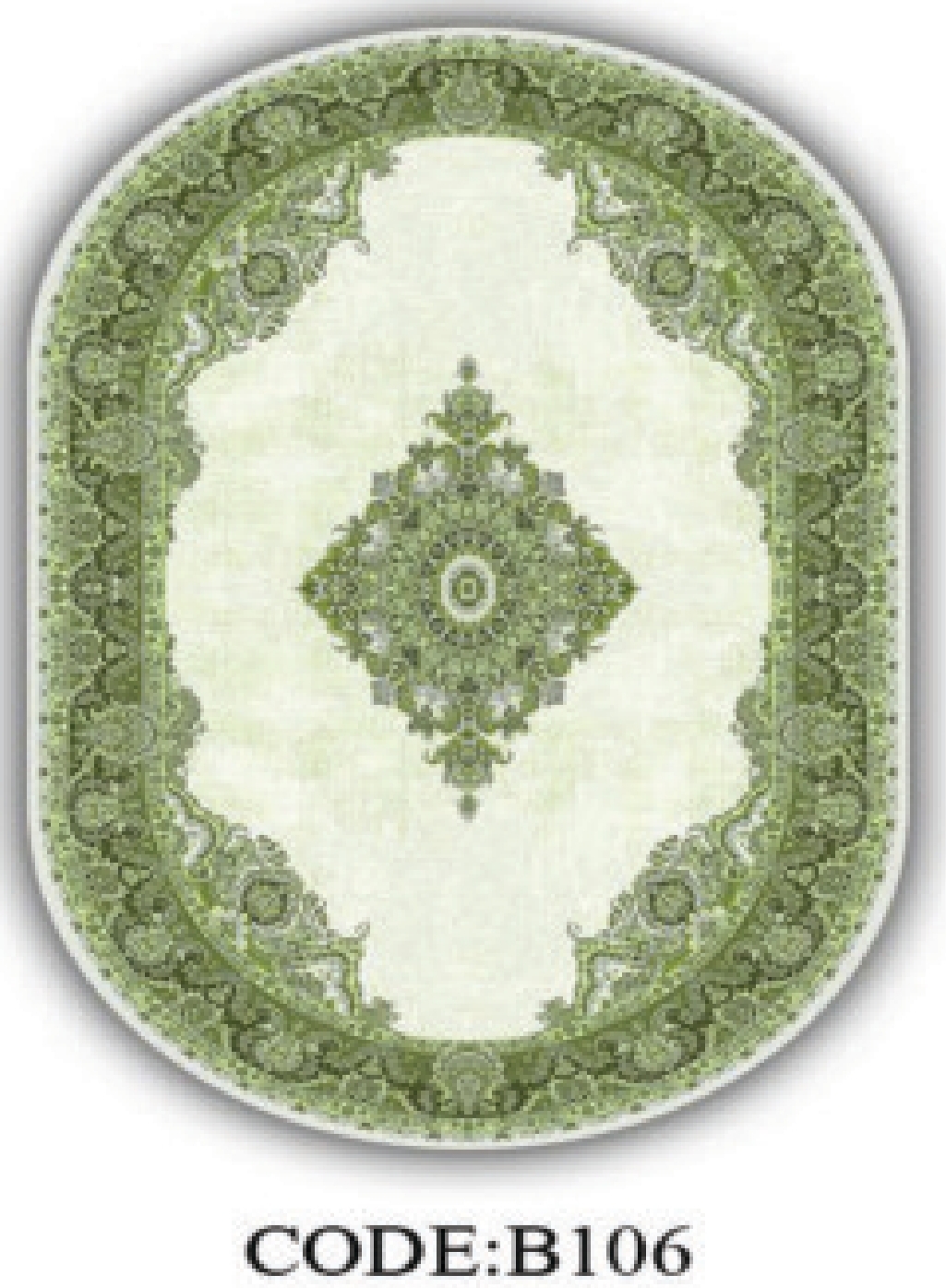 خرید ارزان فرشینه بیضی فرشینه آفتاب کدB106مخمل شانل ترک استپدار