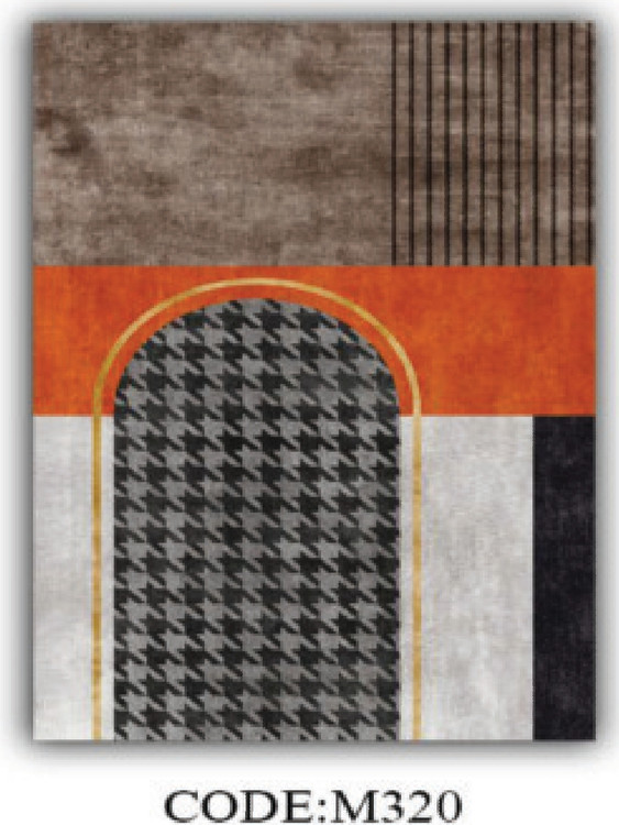 خرید ارزان فرشینه مینیمال فرشینه آفتاب کد M320مخمل شانل ترک استپدار