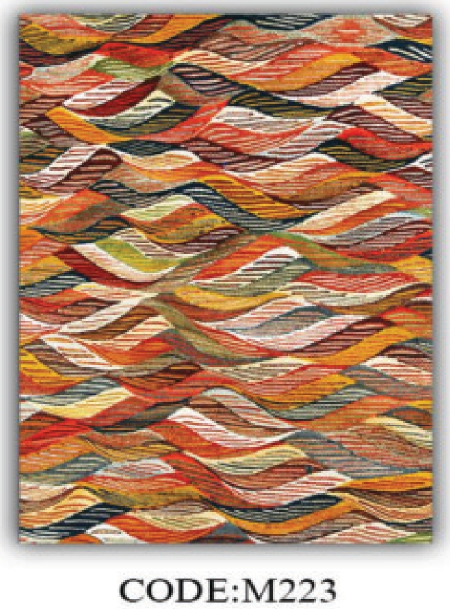 خرید ارزان فرشینه مینیمال فرشینه آفتاب کد M223مخمل شانل ترک استپدار