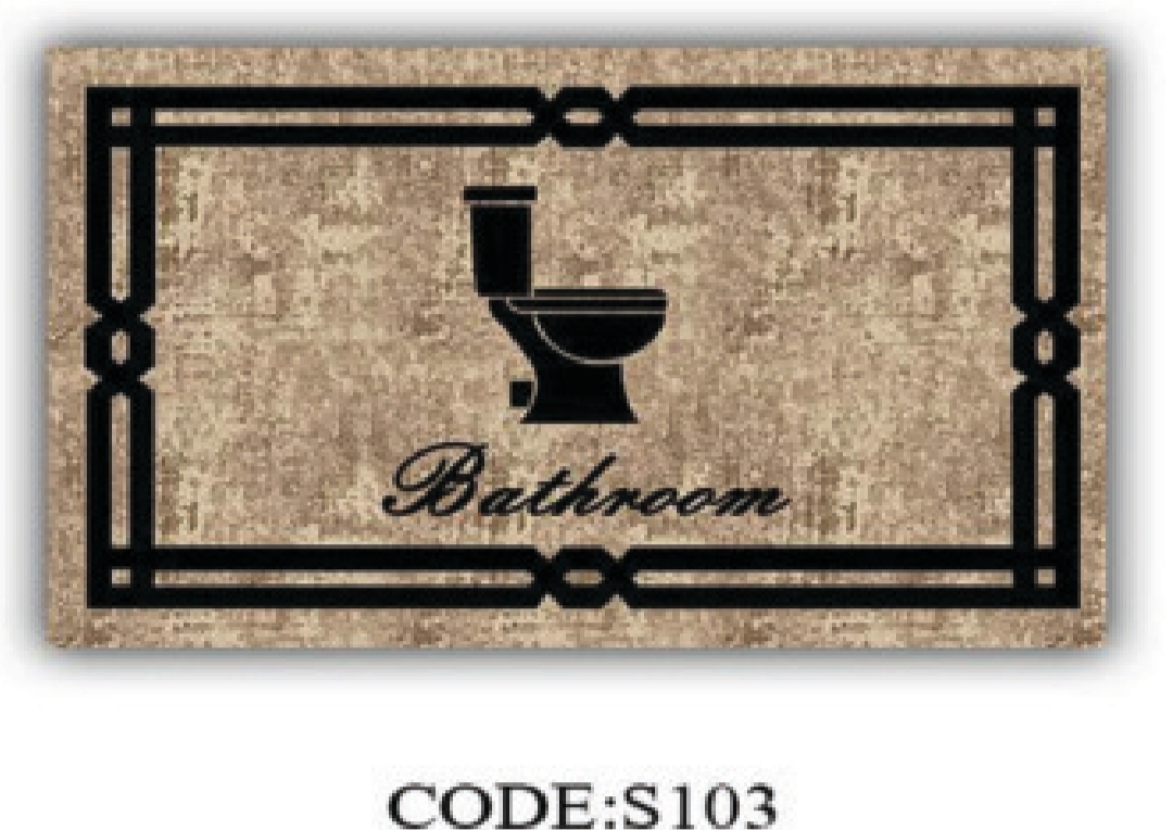 خرید ارزان فرشینه پادری حمام و دستشویی فرشینه آفتاب کد S103مخمل شانل ترک استپدار