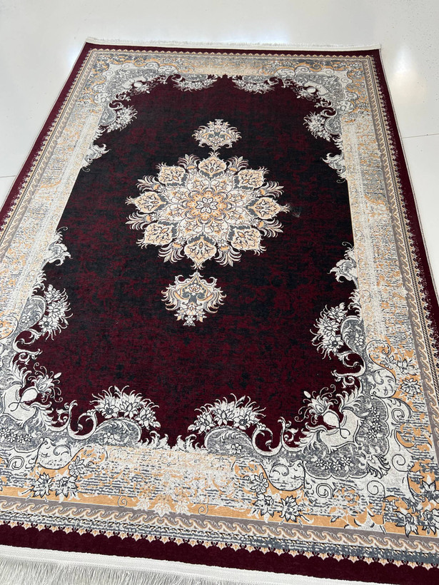 خرید بصرفه فرشینه لاکی فرشینه آفتاب کد L126مخمل شانل ترک استپدار