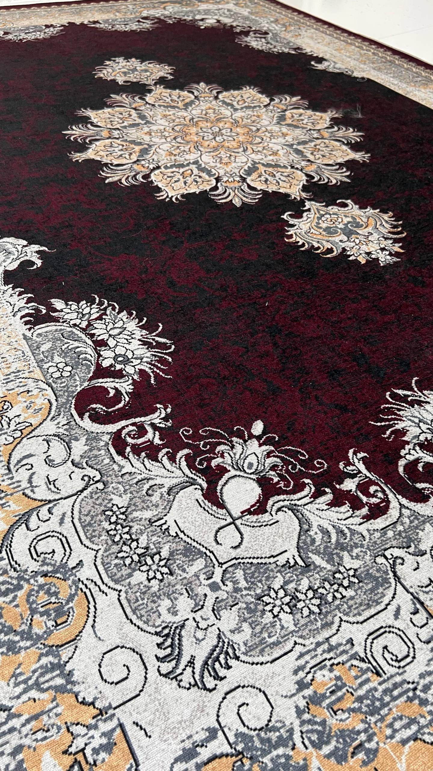 خریدآسان فرشینه لاکی فرشینه آفتاب کد L126مخمل شانل ترک استپدار