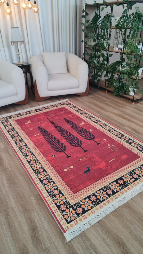 قیمت عالی فرشینه لاکی فرشینه آفتاب کد L356مخمل شانل ترک استپدار