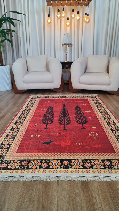 قیمت مناسب فرشینه لاکی فرشینه آفتاب کد L356مخمل شانل ترک استپدار
