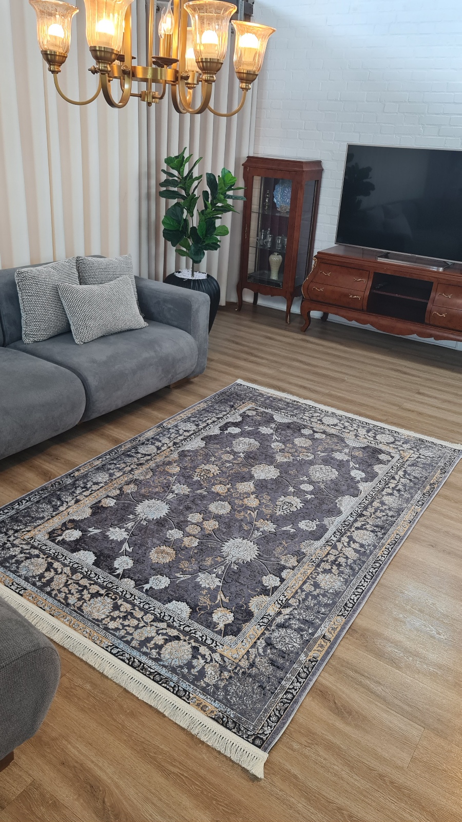 خرید آسان فرشینه افشان فرشینه آفتاب کد L111مخمل شانل ترک استپدار