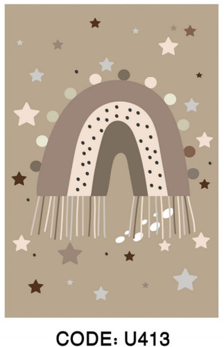 خرید ارزان فرشینه اتاق کودک فرشینه آفتاب کدU413مخمل شانل ترک استپدار