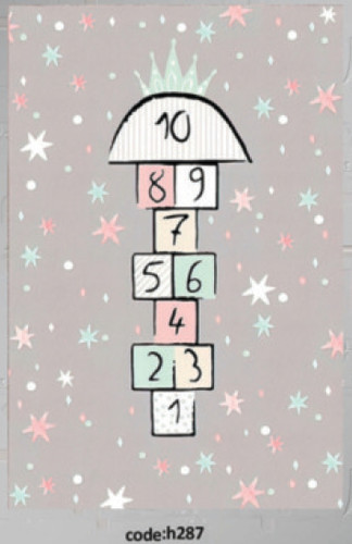 خرید ارزان فرشینه اتاق کودک فرشینه آفتاب کدH287مخمل شانل ترک استپدار