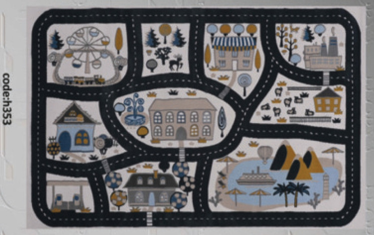 خرید ارزان فرشینه اتاق کودک فرشینه آفتاب کدH353مخمل شانل ترک استپدار