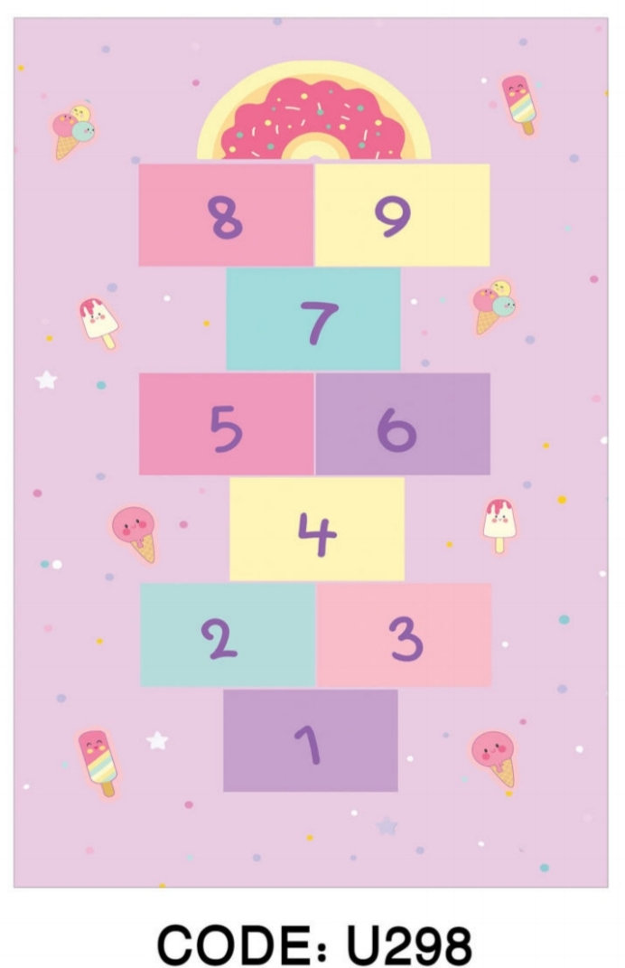 خرید ارزان فرشینه اتاق کودک فرشینه آفتاب کدU298مخمل شانل ترک استپدار