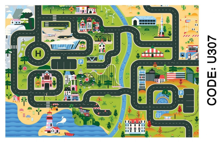 خرید ارزان فرشینه اتاق کودک فرشینه آفتاب کدU307مخمل شانل ترک استپدار