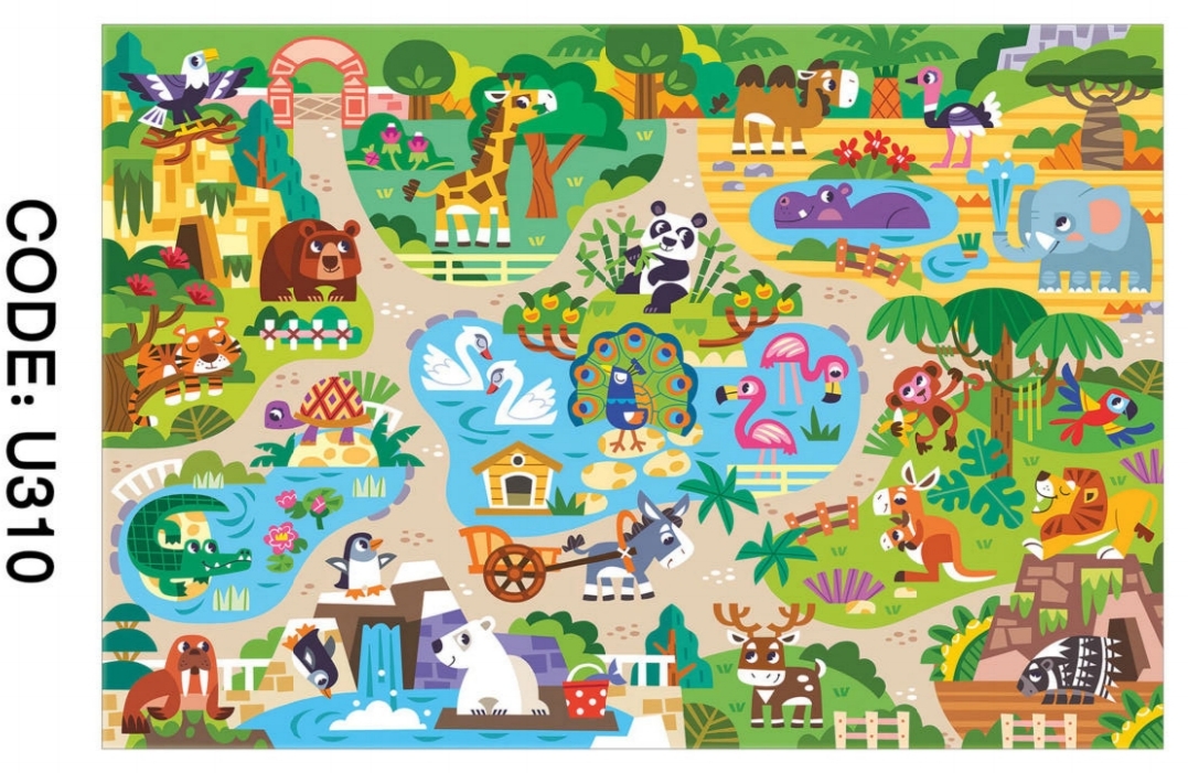 خرید ارزان فرشینه اتاق کودک فرشینه آفتاب کدU310مخمل شانل ترک استپدار