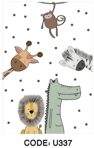 خرید ارزان فرشینه اتاق کودک فرشینه آفتاب کدU337مخمل شانل ترک استپدار