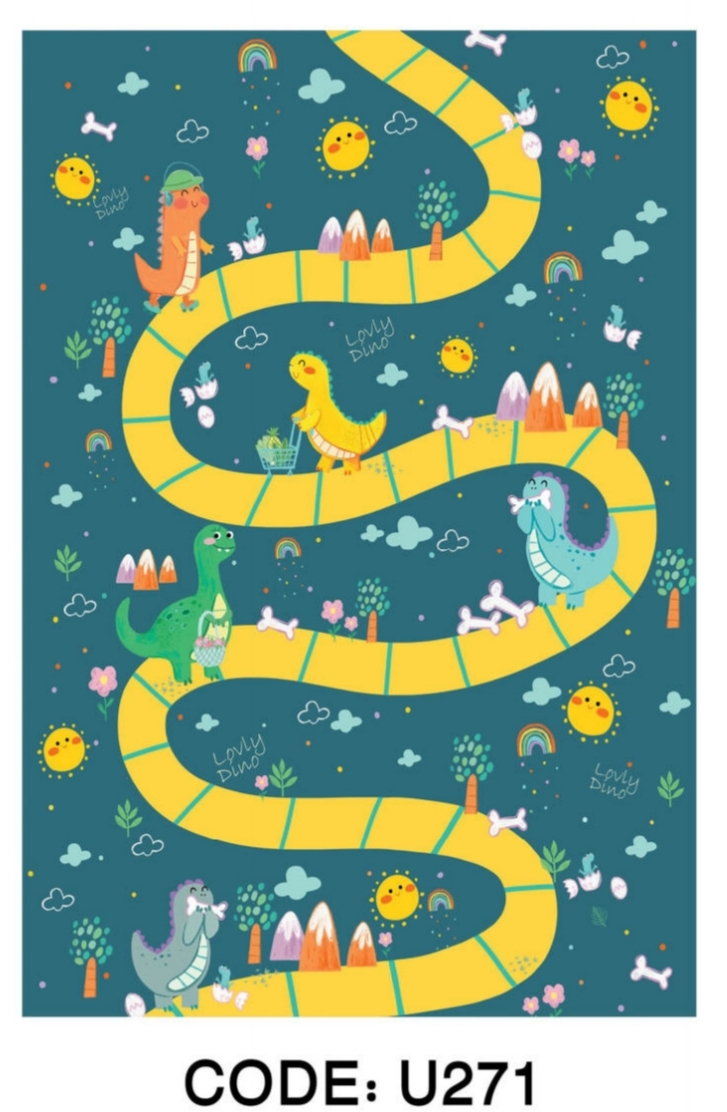 خرید ارزان فرشینه اتاق کودک فرشینه آفتاب کدU271مخمل شانل ترک استپدار