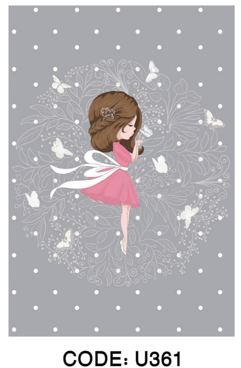 خرید ارزان فرشینه اتاق کودک فرشینه آفتاب کدU361مخمل شانل ترک استپدار