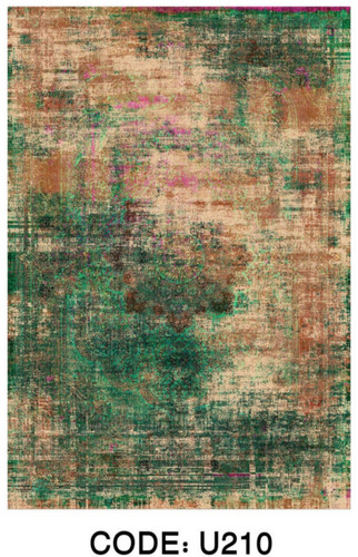 فرشینه وینتیج سبز فرشینه آفتاب کدU210مخمل شانل ترک استپدار