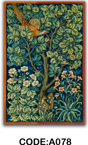 خرید ارزان فرشینه درخت سبز فرشینه آفتاب کدA078مخمل شانل ترک استپدار