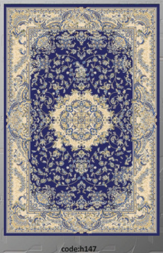 خرید ارزان فرشینه آبی سنتی فرشینه آفتاب کدH147مخمل شانل ترک استپدار