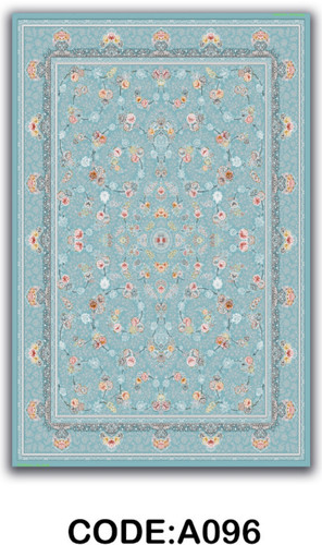 خرید ارزان فرشینه آبی افشان فرشینه آفتاب کدA096مخمل شانل ترک استپدار