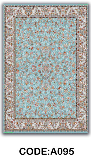 خرید ارزان فرشینه آبی افشان فرشینه آفتاب کدA095مخمل شانل ترک استپدار