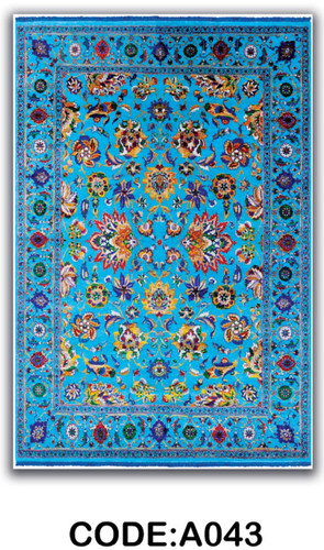 خرید ارزان فرشینه آبی افشان فرشینه آفتاب کدA043مخمل شانل ترک استپدار