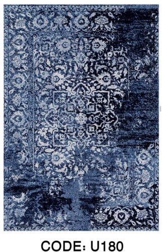 خرید ارزان فرشینه آبی وینتیج فرشینه آفتاب کدU180مخمل شانل ترک استپدار