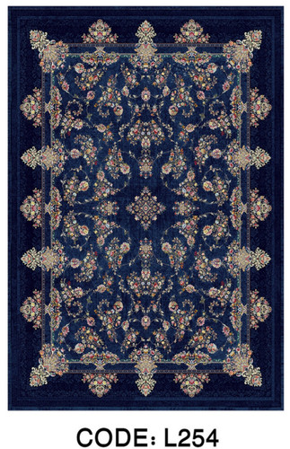 خرید ارزان فرشینه آبی سنتی فرشینه آفتاب کدL254مخمل شانل ترک استپدار